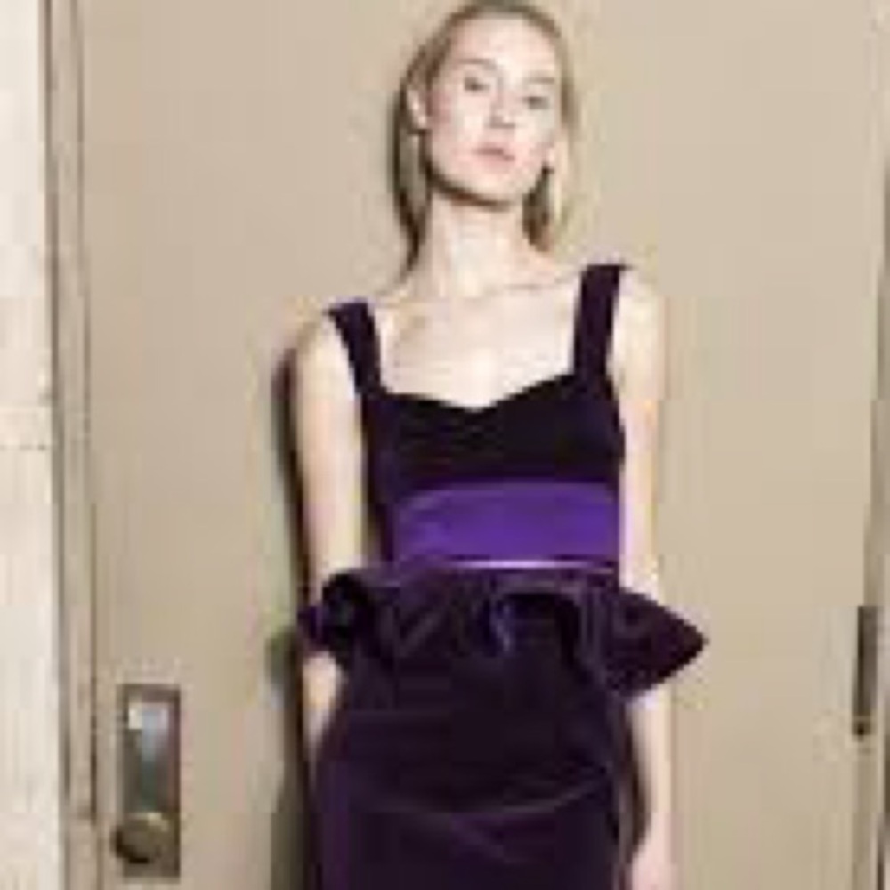 Purple Velvet Peplum Top